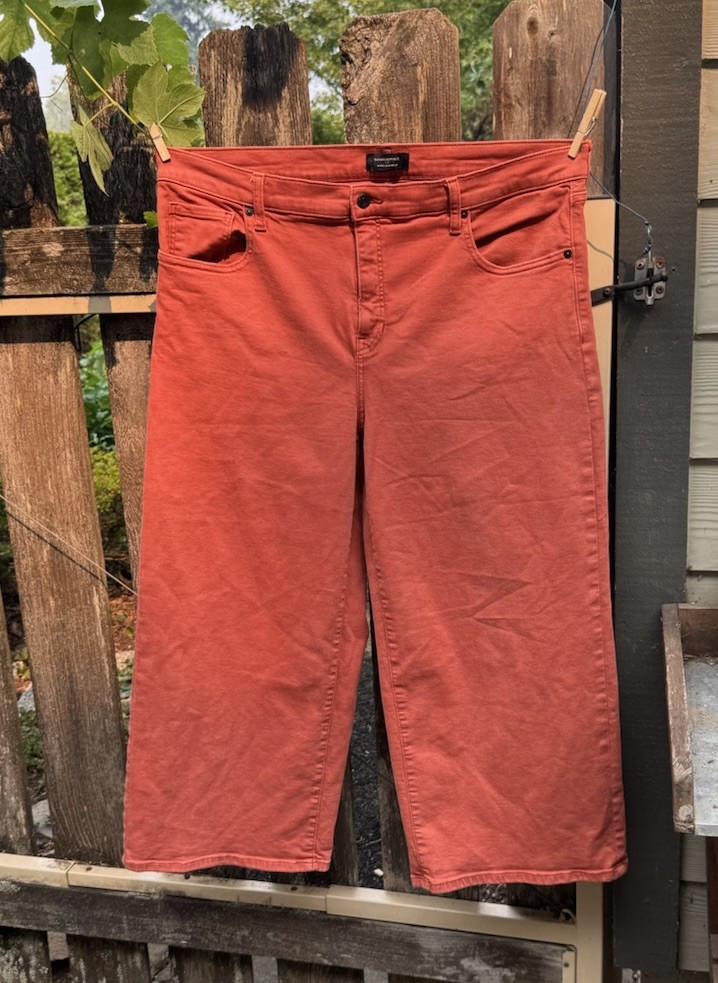 Banana Republic Women’s Wide-Leg Crop Jeans Orange Denim Stretch Mid Rise 18W