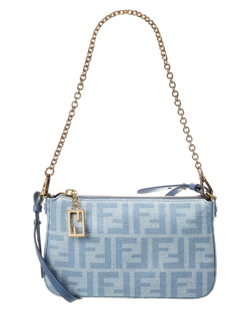 Fendi Baguette Ff Denim Pouch Women’s Blue