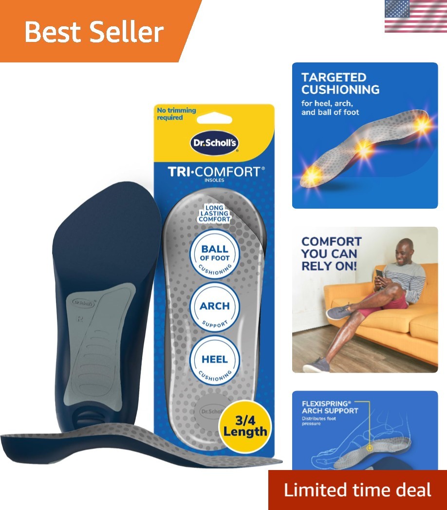 Dr. Scholl’s Tri-Comfort Insoles for Men 8-14 – Ultimate Arch Support & Comfort