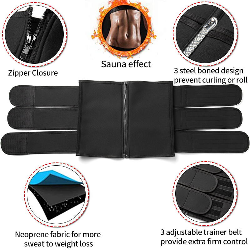 Women Waist Trainer Cincher Trimmer Belt Sauna Sweat Weight Loss Body Shaper Hot