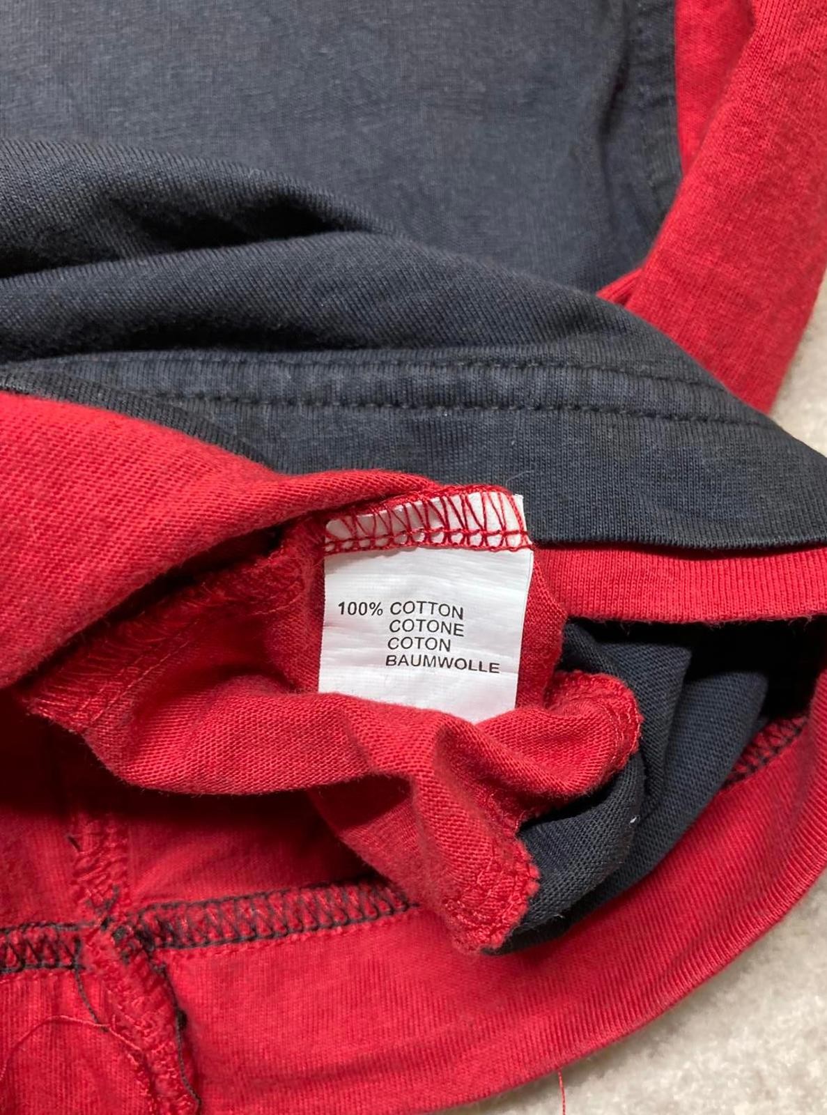 Billiards Polo Shirt with Red and Black Colorblock Design, Size XL