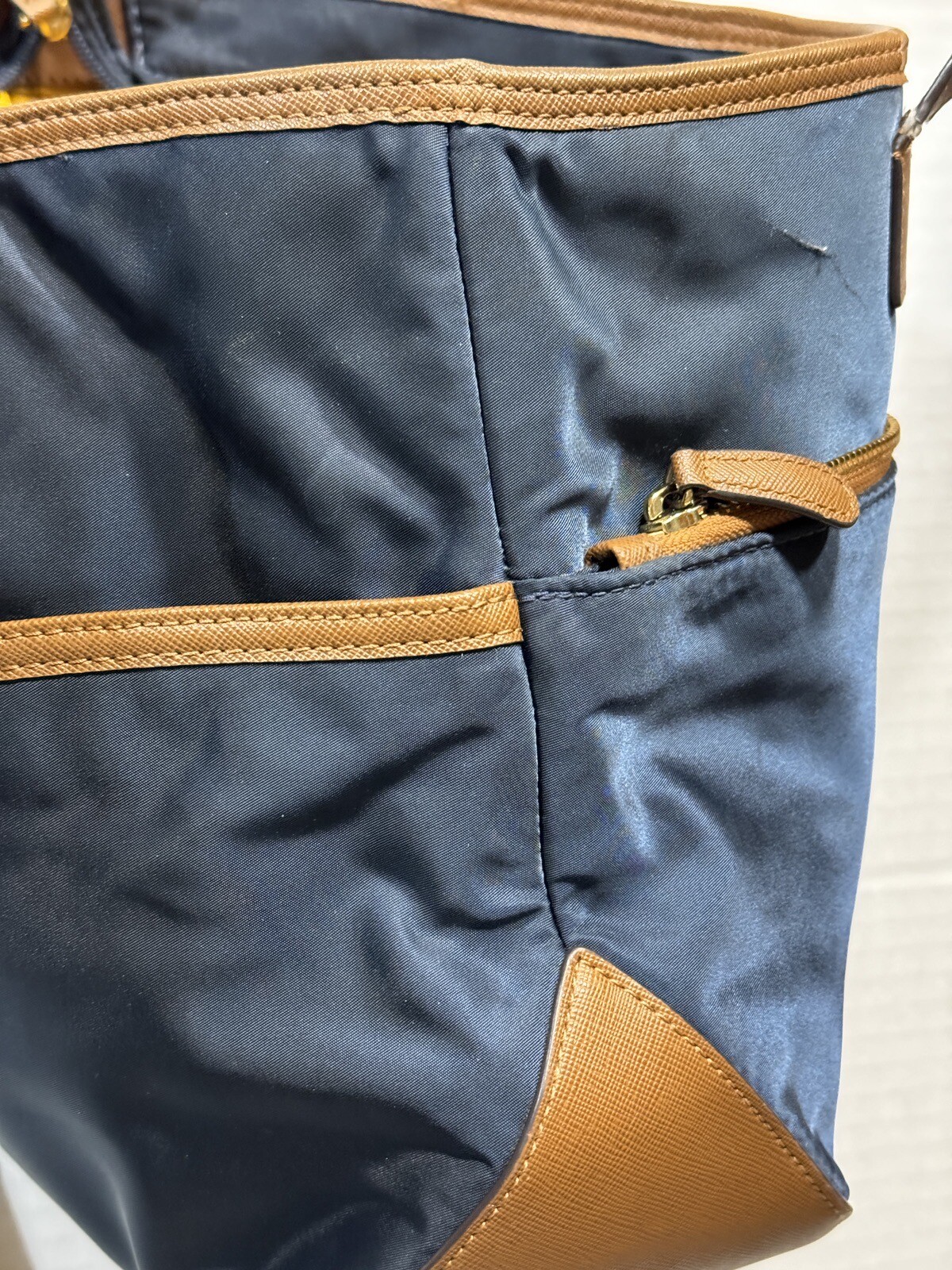 Michael Kors Purse Navy Kempton Tote Bag See Some Damage And Wear In Pictures