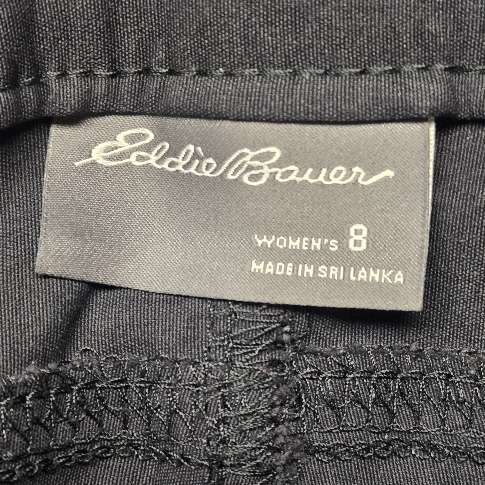 Eddie Bauer Women’s Rainier Capri Pants 8 Black Stretch Hiking Outdoor Travel