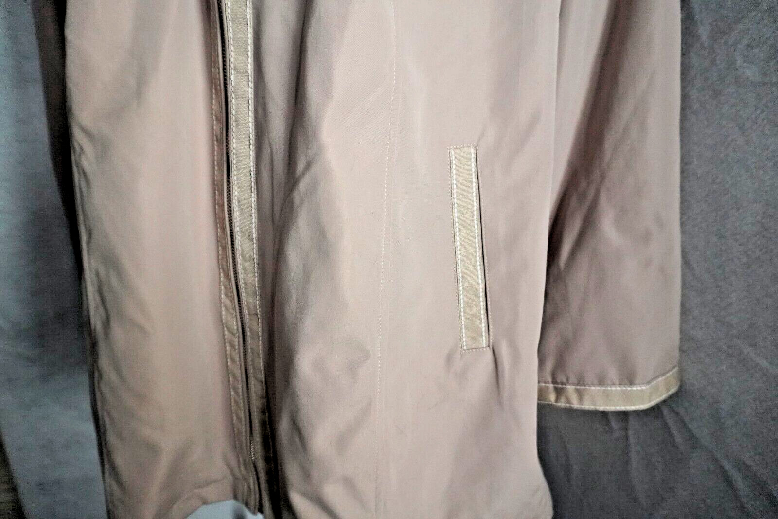 Dennis Basso Beige Zipper Front Hood Lined Water-Resistant Coat size 2X