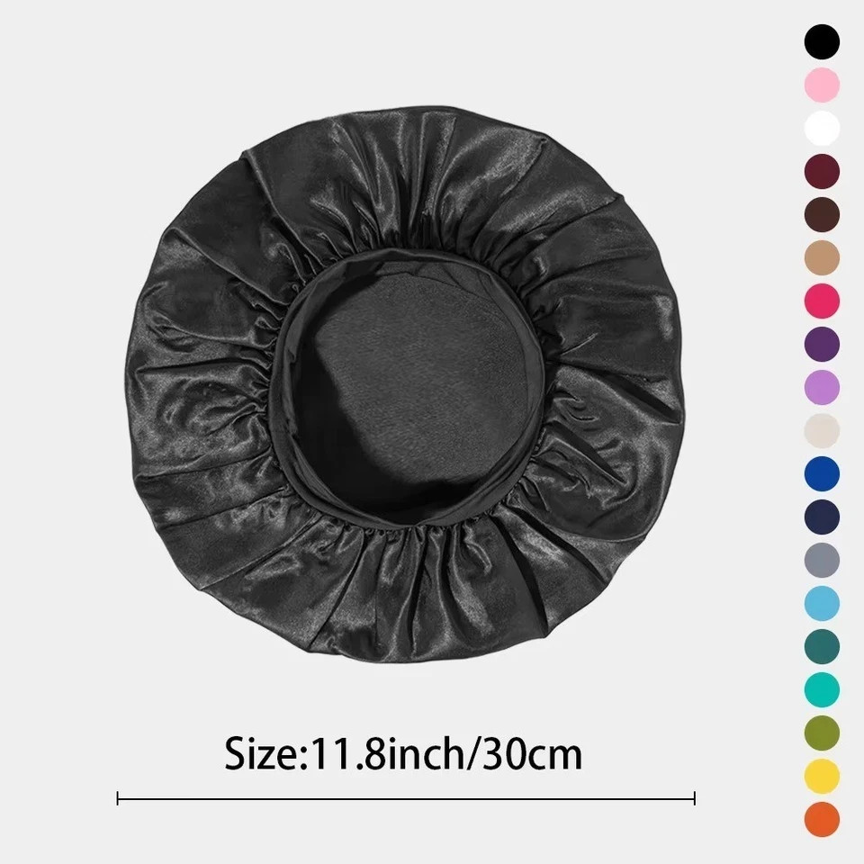Satin Bonnet Silk Hair Bonnet Adjustable Bonne for Sleeping with Tie Band LOT