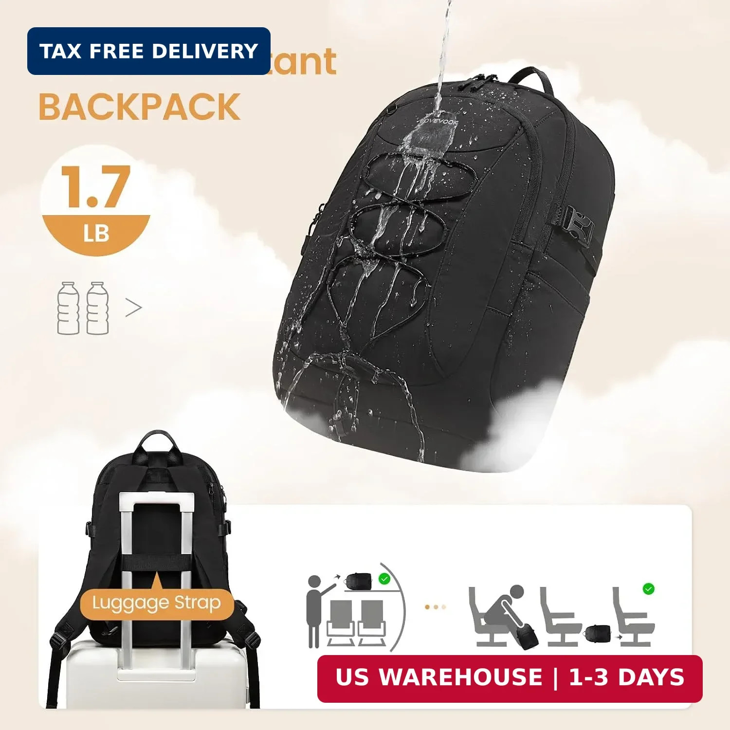 LOVEVOOK Mens Backpack with Giant Tumbler Holder Pocket,15.6 Inch Everyday Lapto