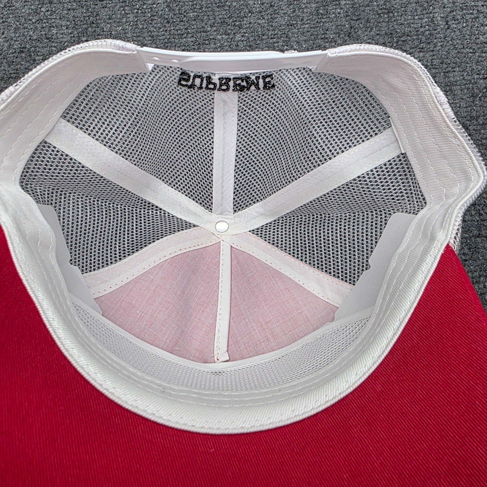 SUPREME Western Embroidered Mesh Back Trucker Hat Red SS26 New In Bag In Hand