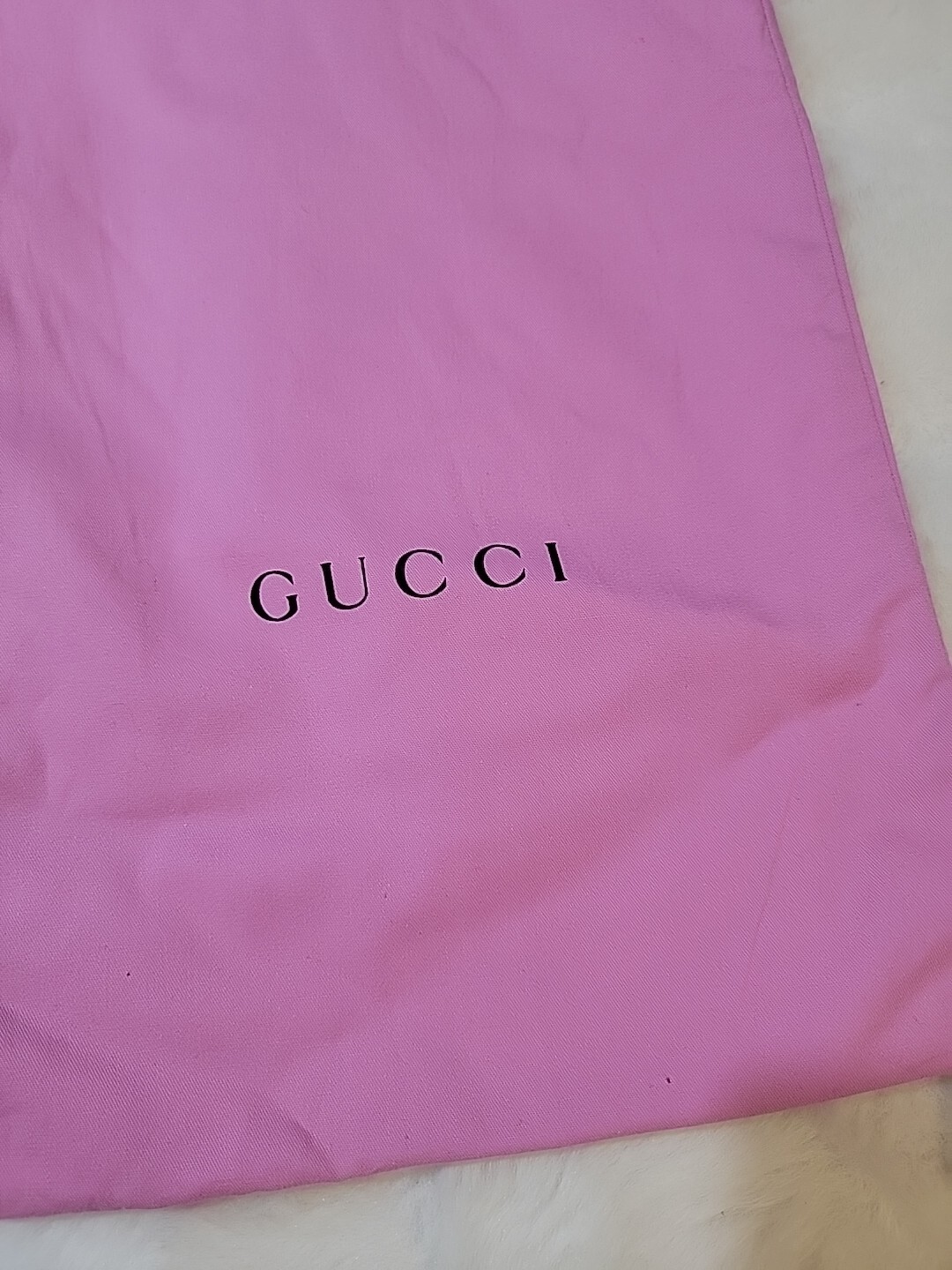 Gucci Storage Dust Bag Pink Drawstring Closure 17.25″×8.75 #01