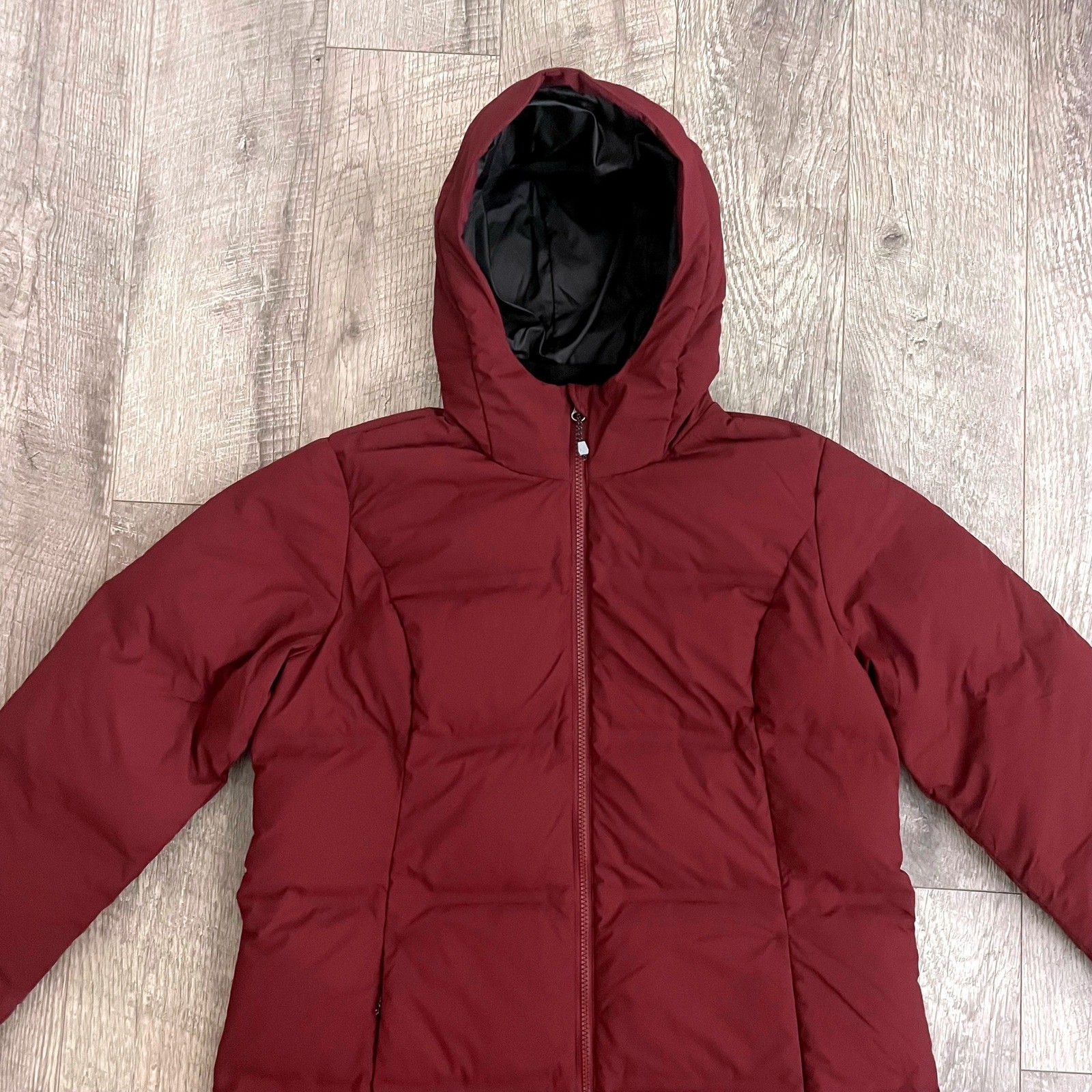Eddie Bauer Glacier Peak Seam-Sealed Down Parka Burgundy 650 Puffer Jacket L