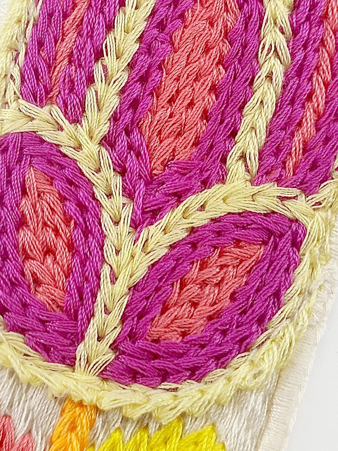 Embroidery Flower Purse Strap Replacement Crossbody 2 Inch Wide with Letter S Ke