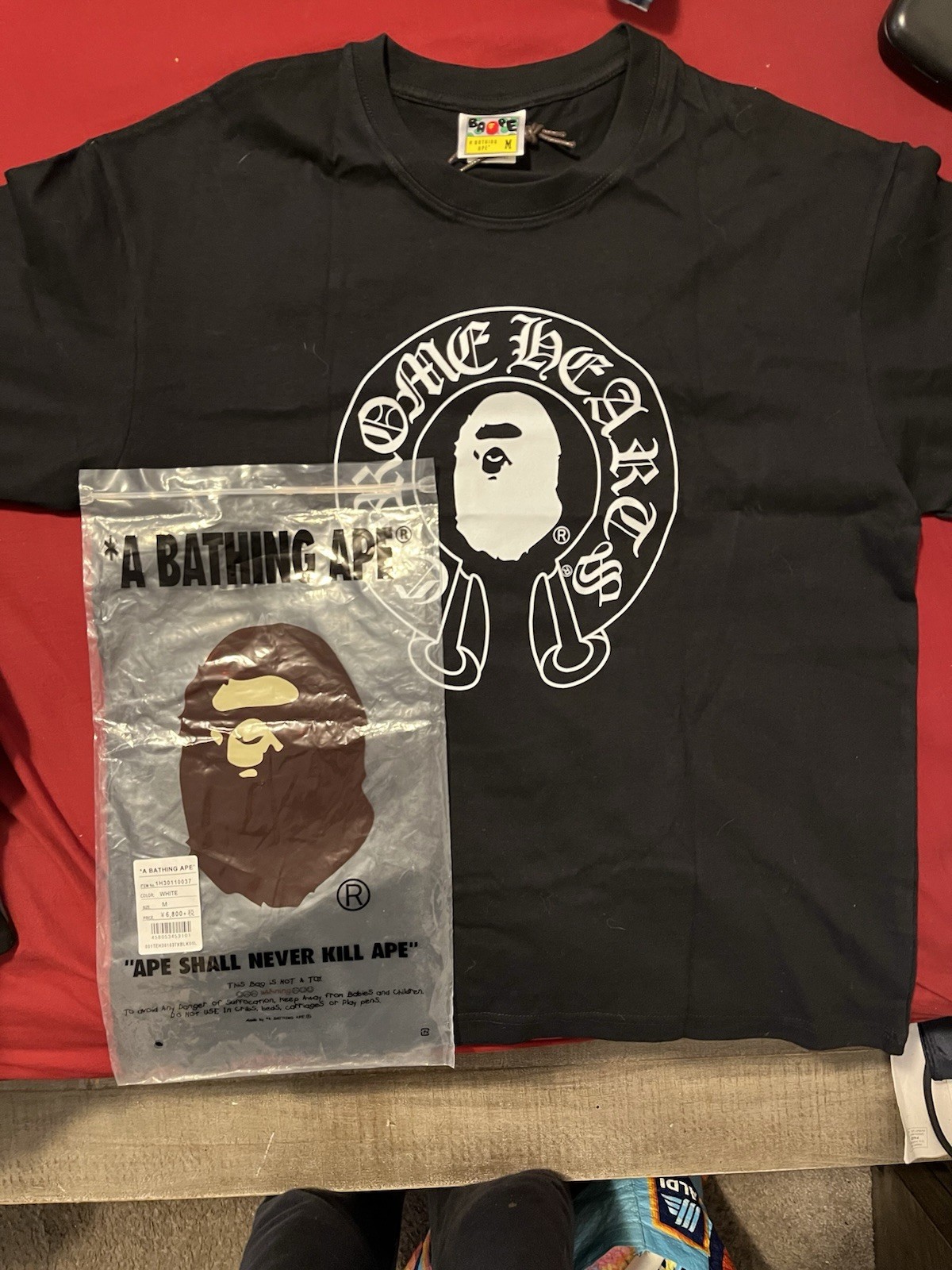 Bape x Chrome Hearts Black T-Shirt Size M