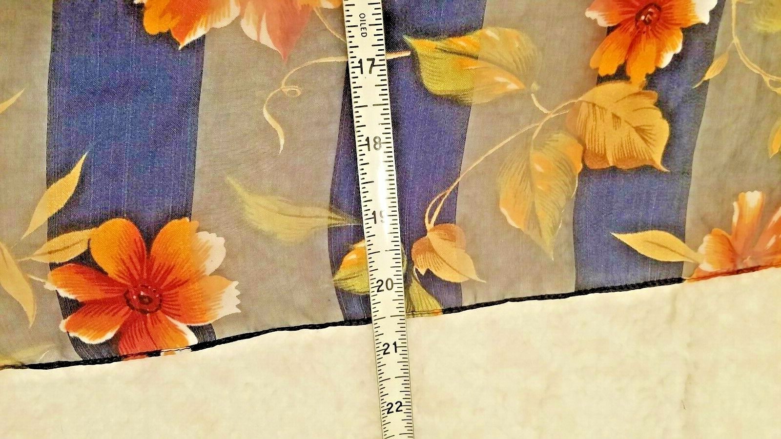Womens Square Scarf Black Tan Orange Floral Fall Autumn 20×20