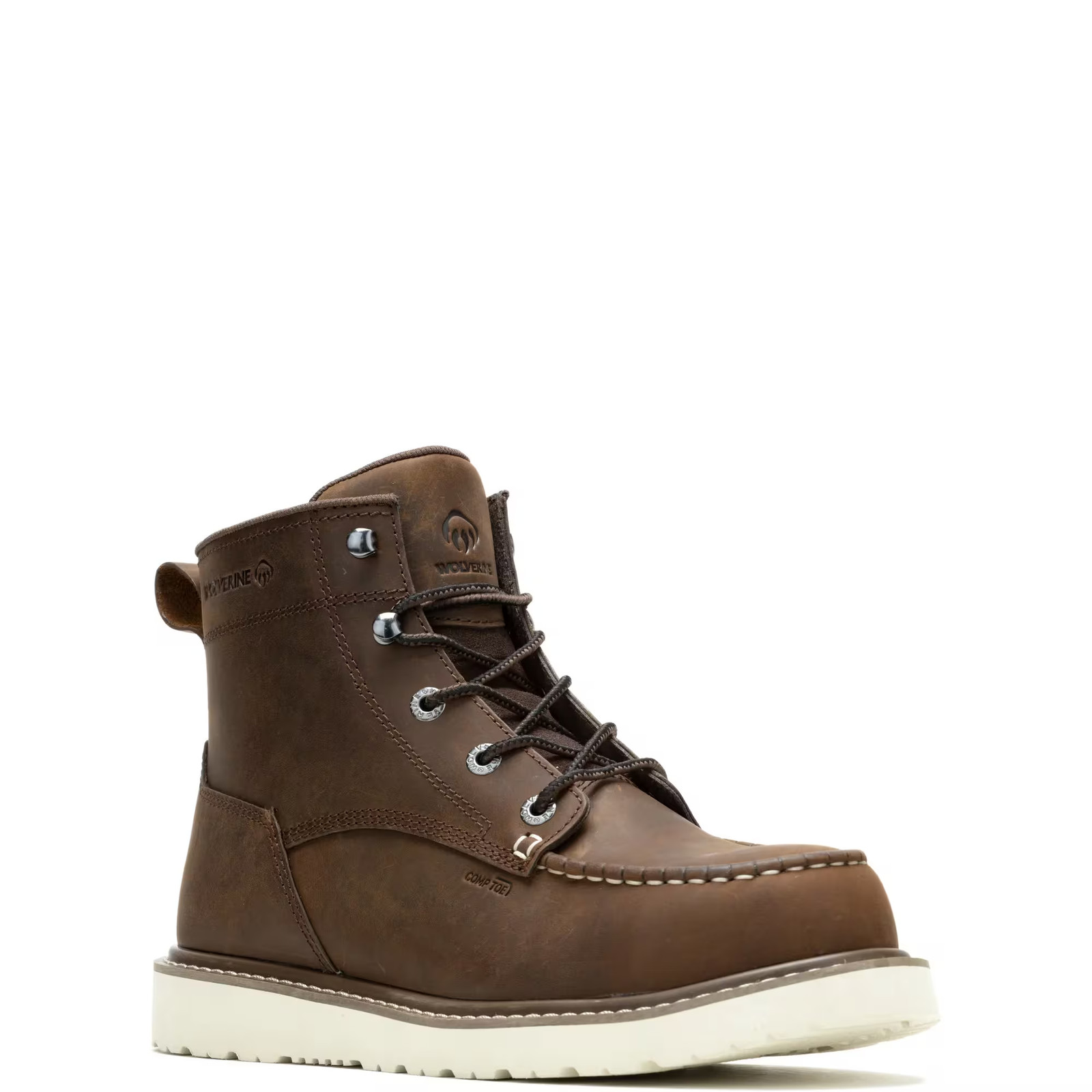 Wolverine Men Trade Wedge Unlined 6″ Moc-Toe Composite-Toe Work Boot Shoes
