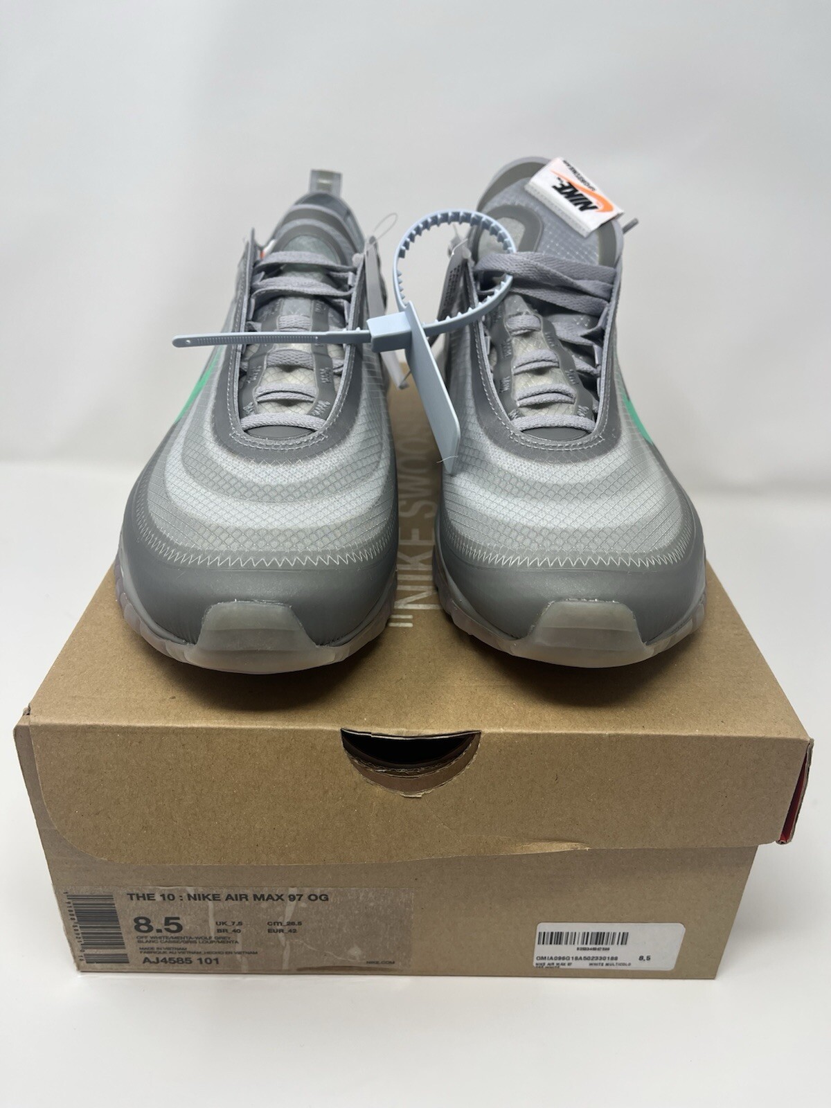 Nike Off-White x Air Max 97 Menta Size 9 Mens US AJ4585-101 BRAND NEW
