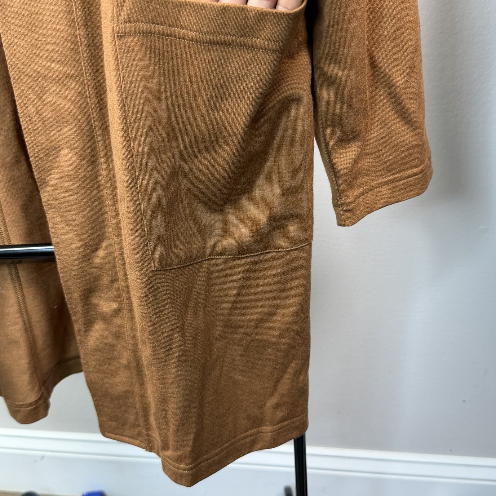 Wool X Women’s Brown 100% Merino Wool Open Long Cardigan Size L