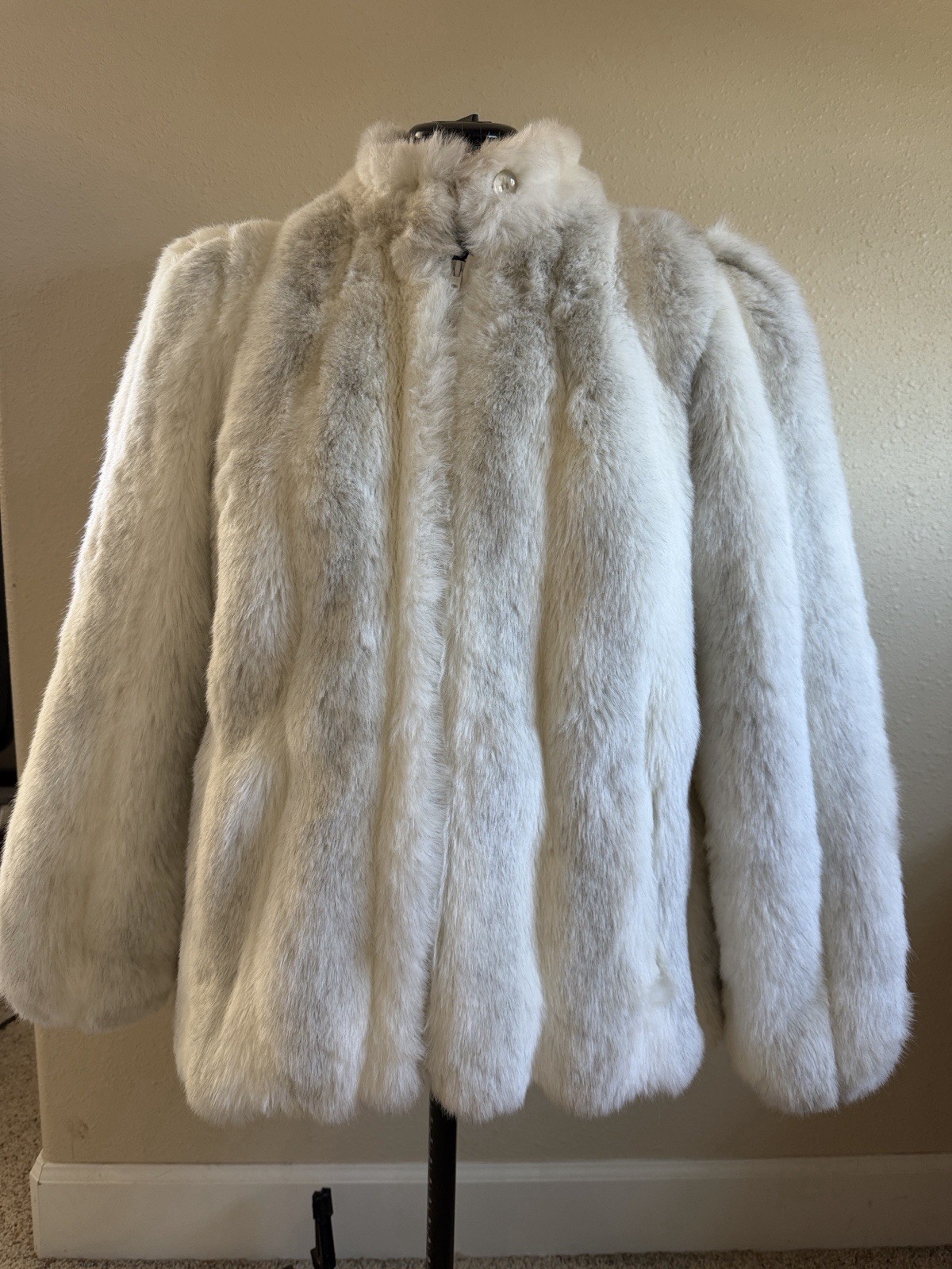 Vintage Jordache Cream Faux Fur Coat Women’s