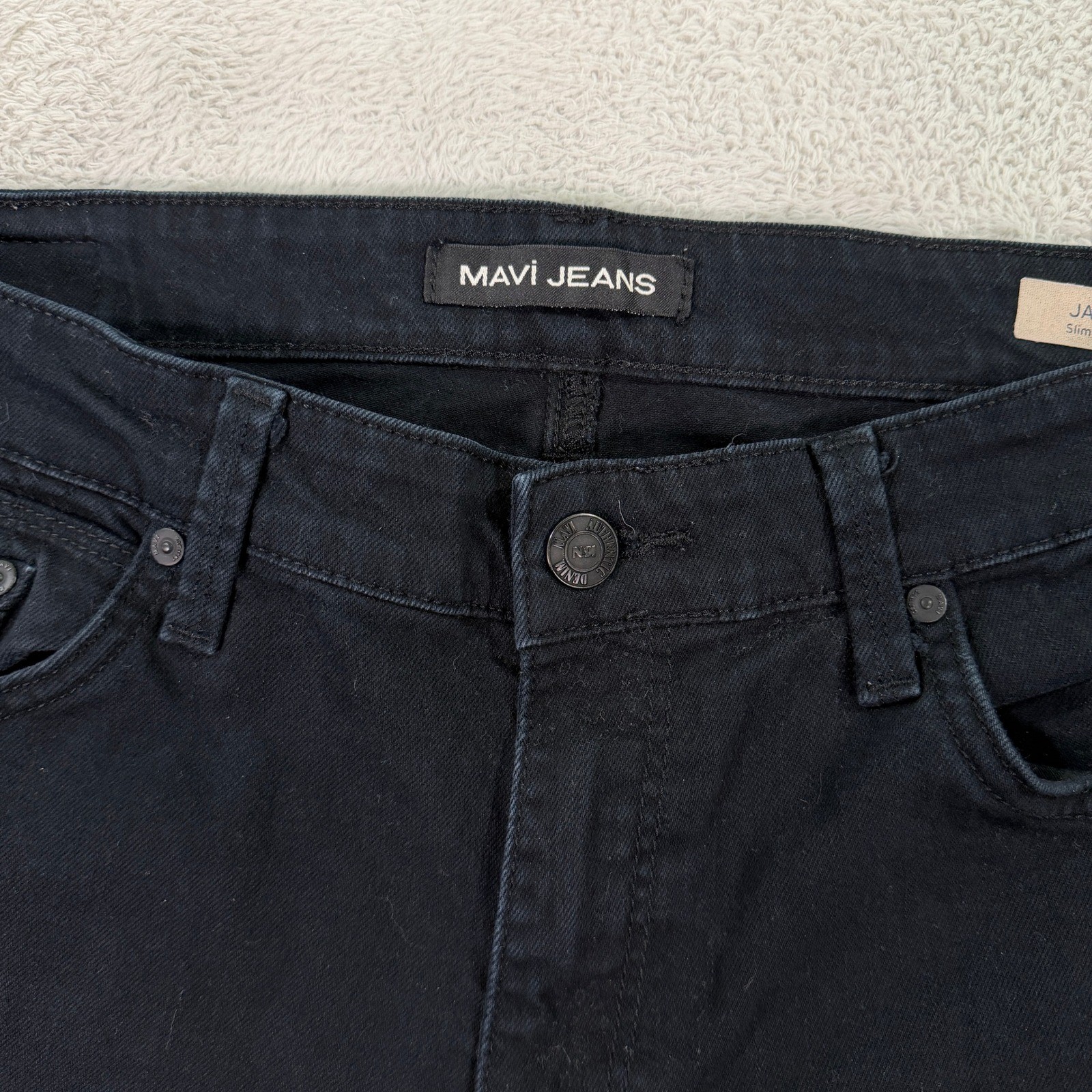 Mavi Mens 34×32 Jake Slim Leg Jeans Adult Black Comfort Stretch Minimalist Denim