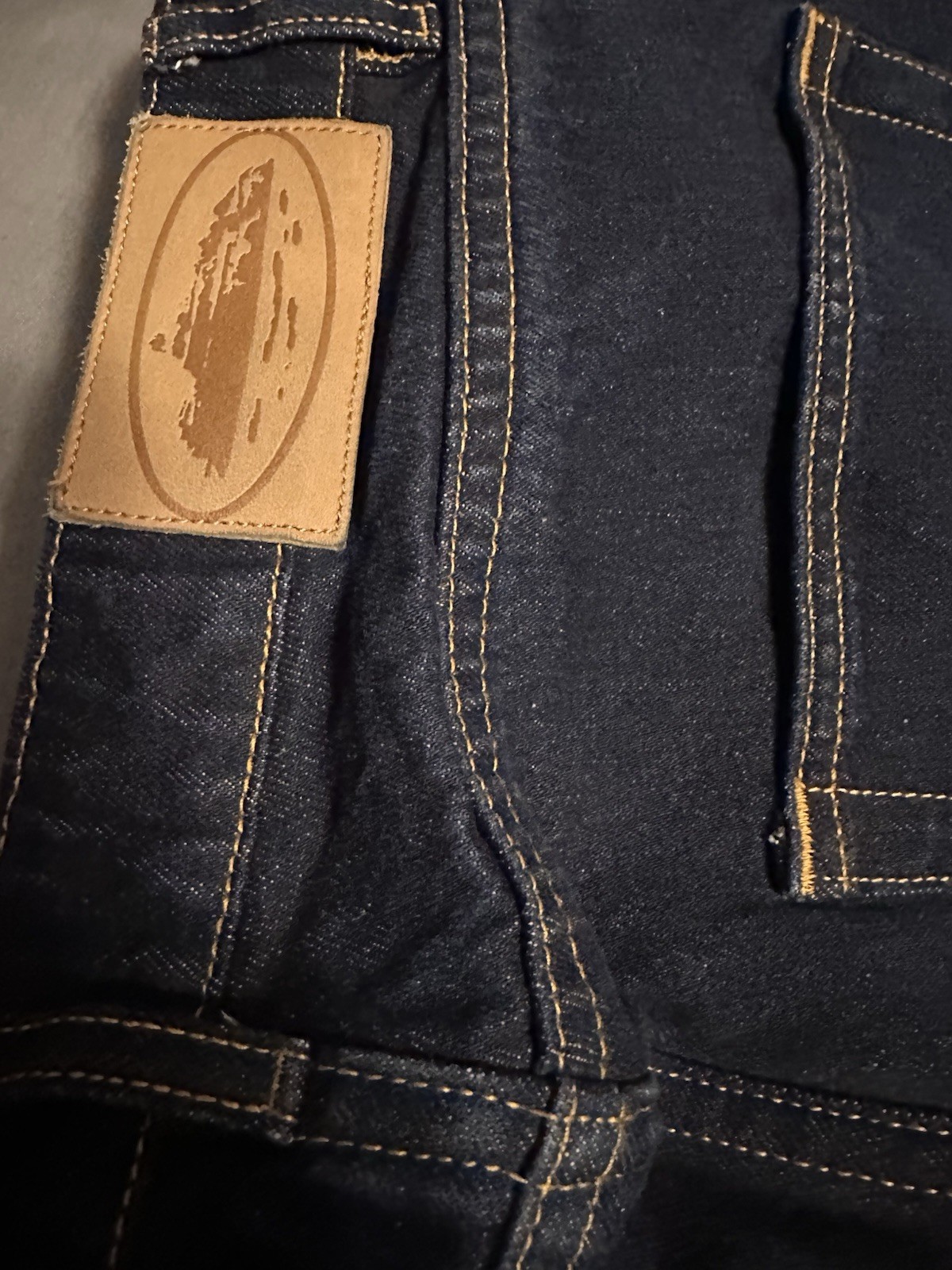 Corteiz Frayed Denim Baggy Jeans ‘Indigo
