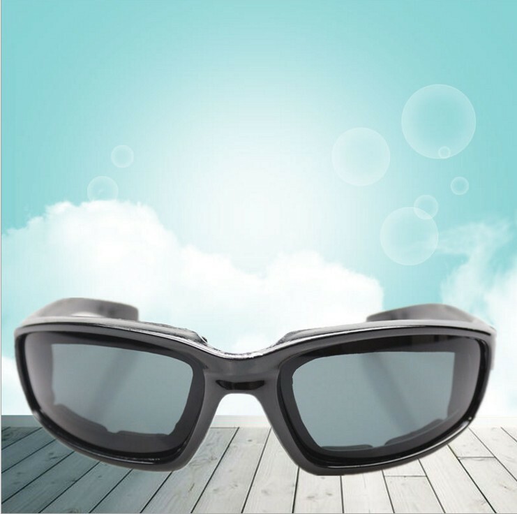 Gray Chopper Foam Padded Motorcycle Riding Glasses Sunglasses Windproof Goggles