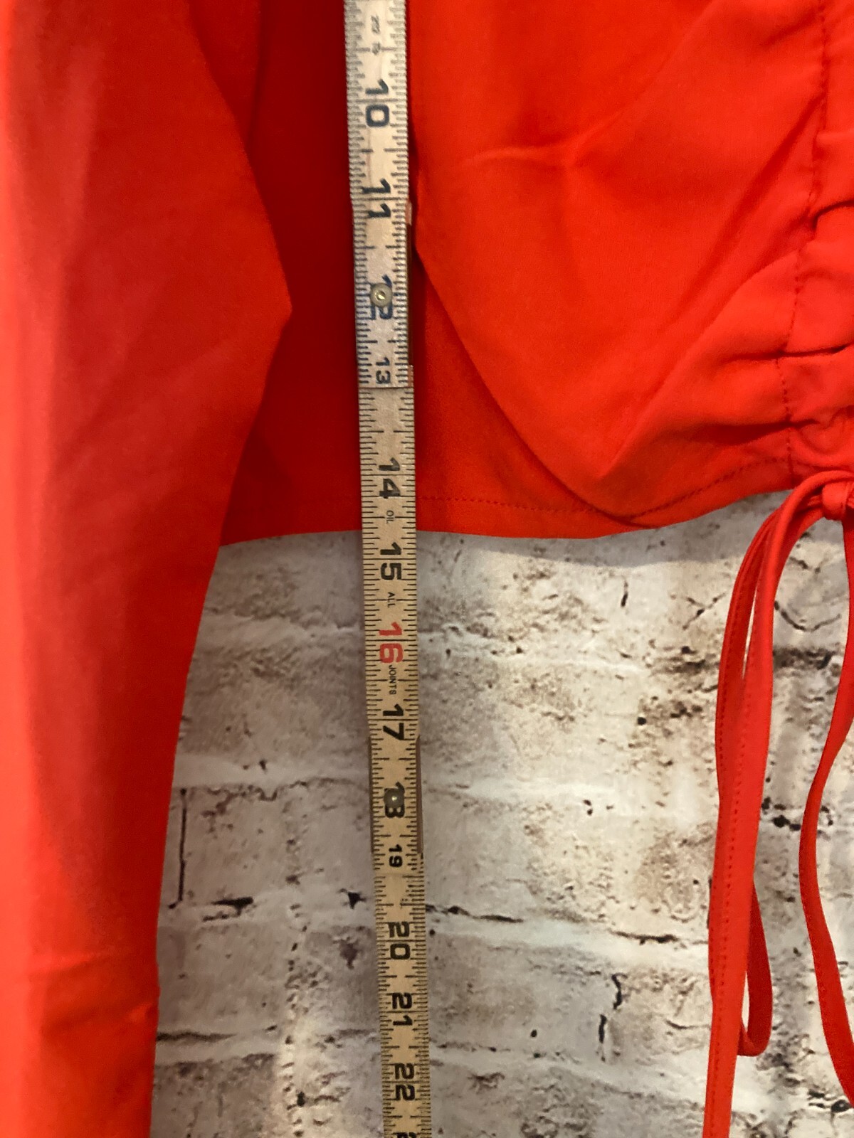 H&M Crop Top Womens Large Red Open Tie Up Front Ultra Cropped Conscious Choice