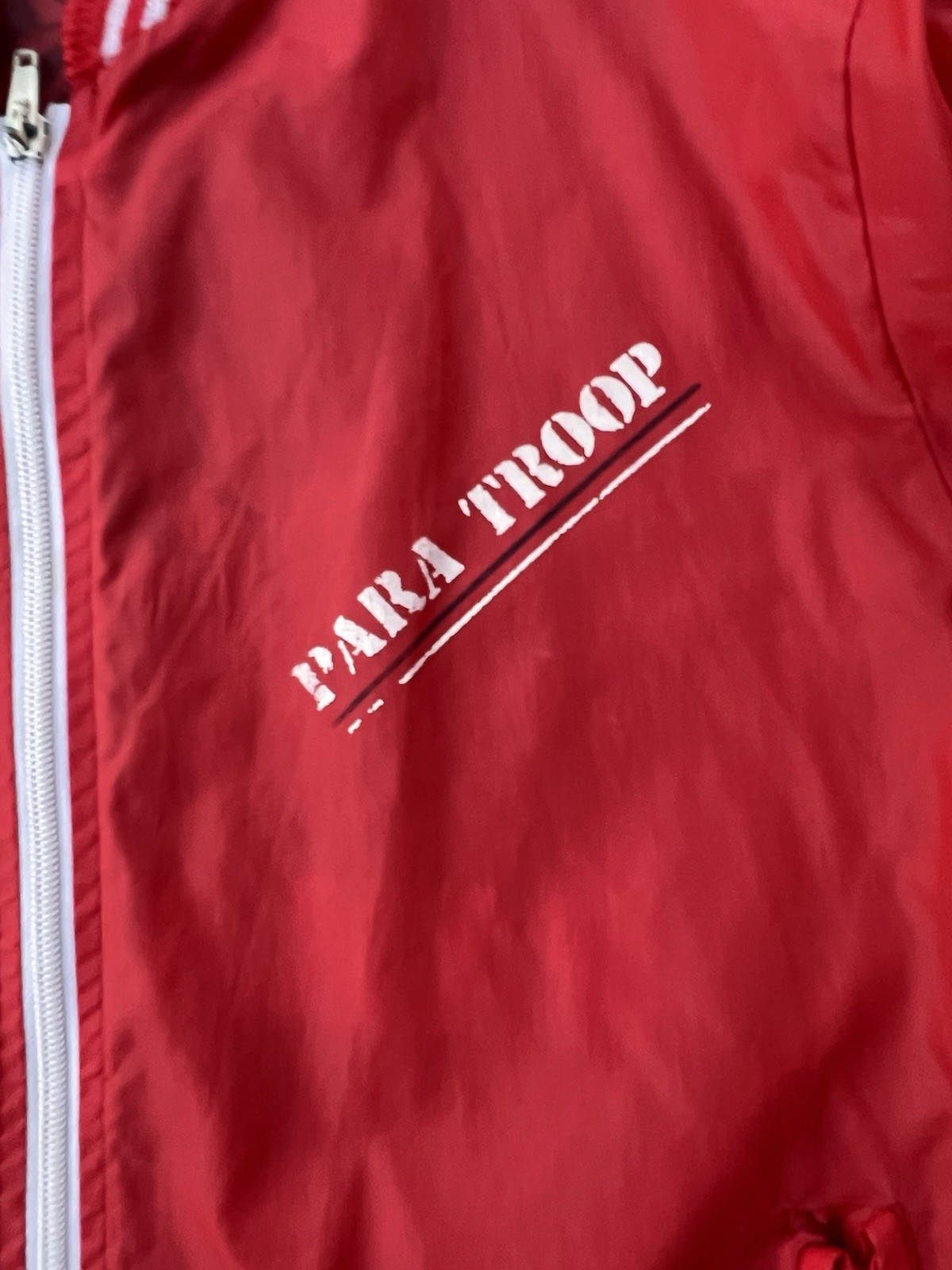 Vintage Para Troop Jacket Small 70s 80s Red Rally Raider Victory Para Trooper