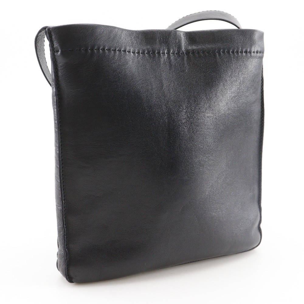 HERMES Toudu Shoulder Bag black Calfskin unisex