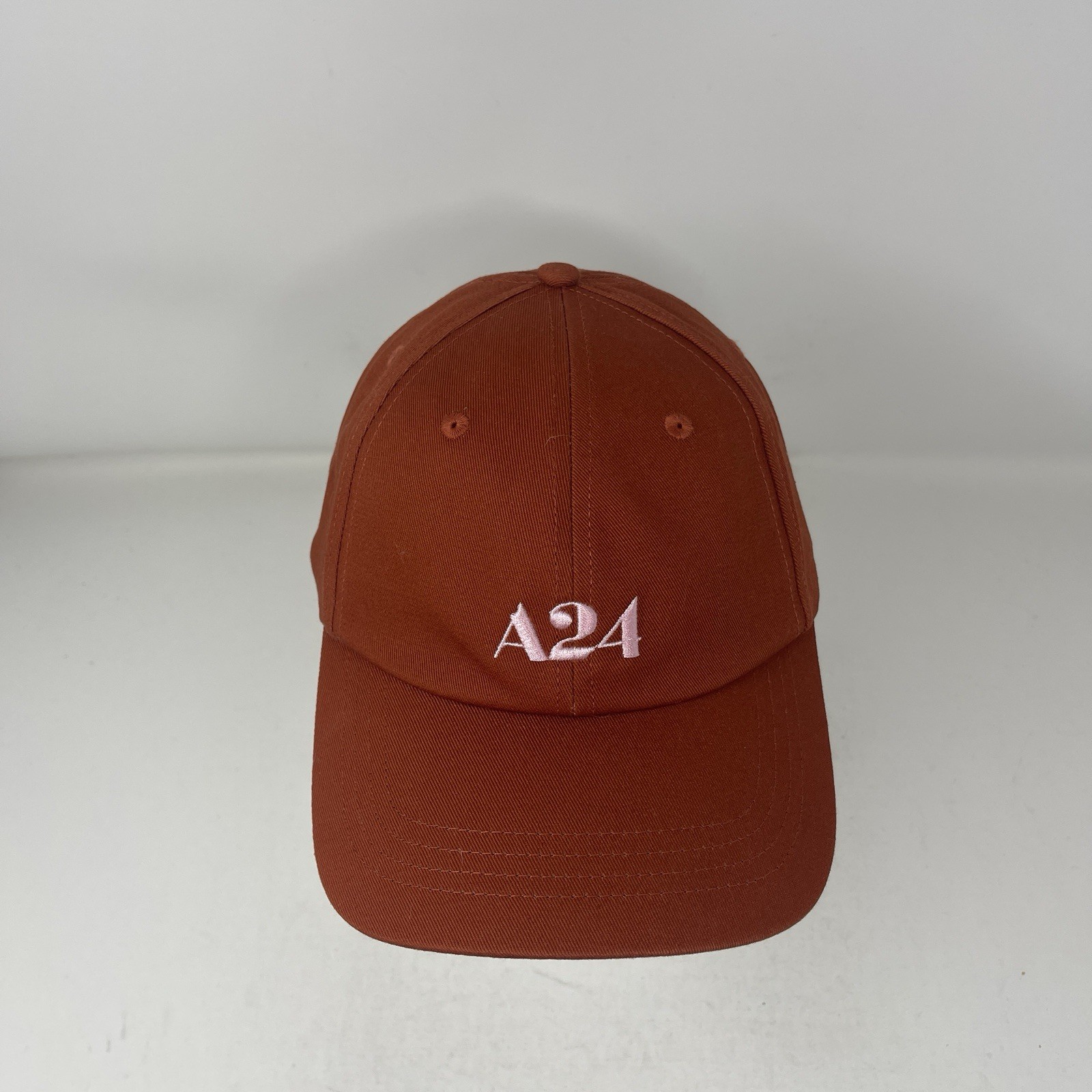 A24 Films LLC Spring Logo Hat Adjustable Red Rust Pink Embroidery BRAND NEW