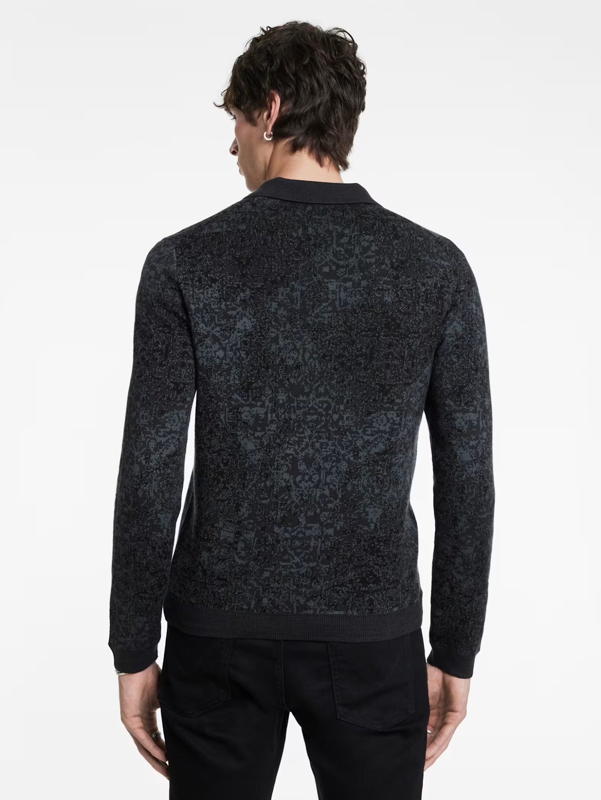 Polo John Varvatos Sweater Oliver Size XL 100% Organic Cotton Jacquard Pattern