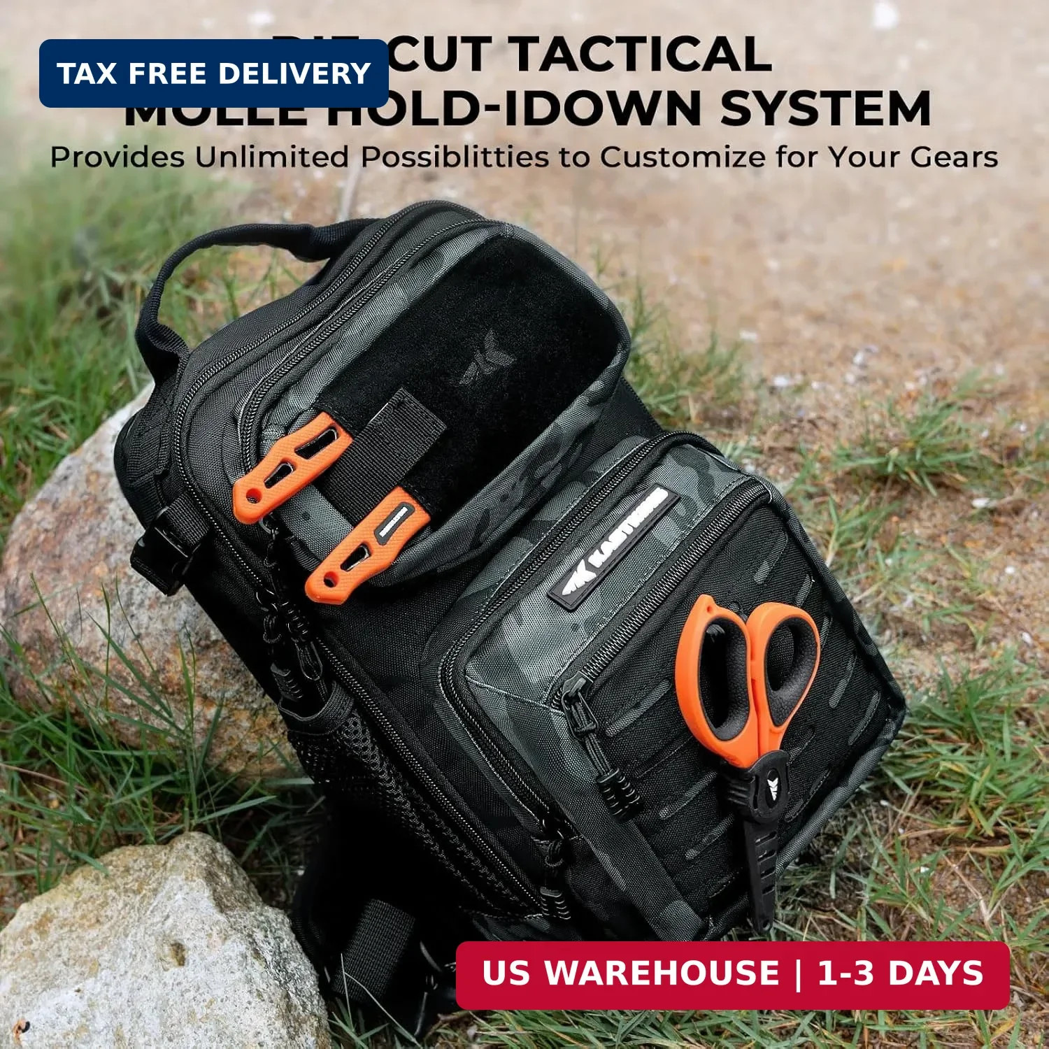 KastKing BlowBak Tactical Sling Tackle Bag-Lightweight Fishing Backpack Storge F
