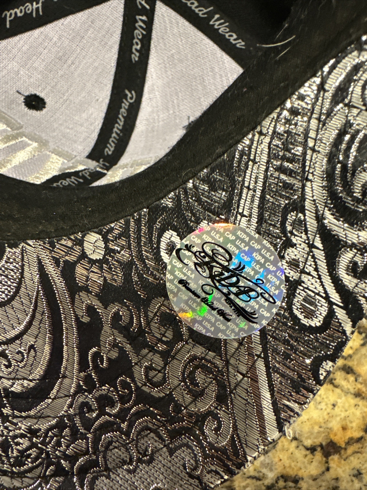 New York Spell Out Hat Premium Headwear KIPA Snapback Black Silver Brim