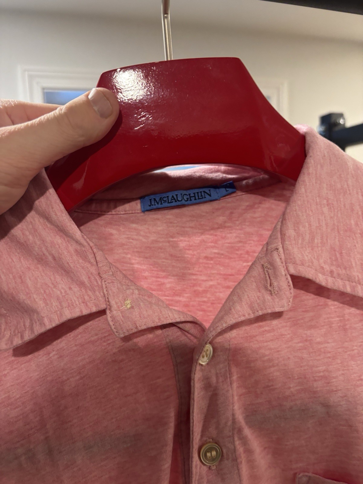 J. McLaughlin Recent & Mint Callahan Cotton Polo Large L Pink/Salmon