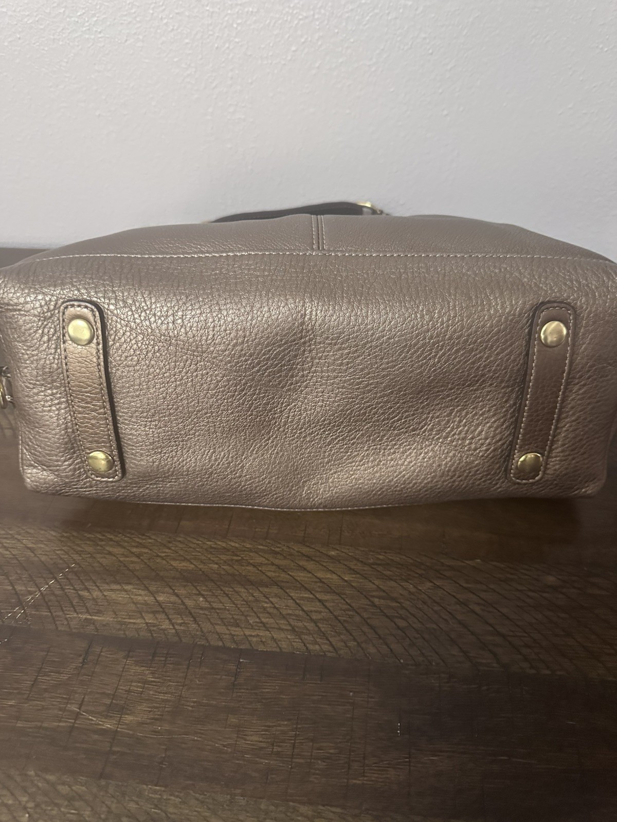 COACH Leather Madison Sabrina Satchel 12937 Gold Metallic Handbag & wristlet