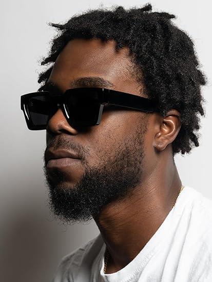 Men Classic Retro Hardcore Hip Hop Rapper SUNGLASSES Thick Black Frame Dark Lens