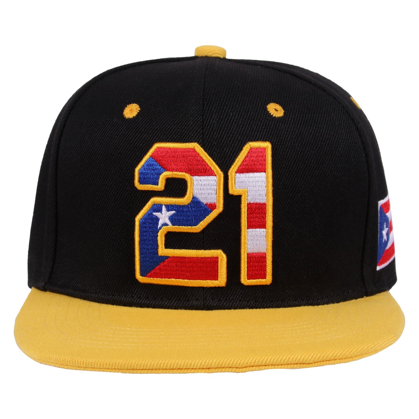 PR 3D Embroidered Baseball Cap Puerto Rico Flag Soft Crown Cotton Snapback Hat