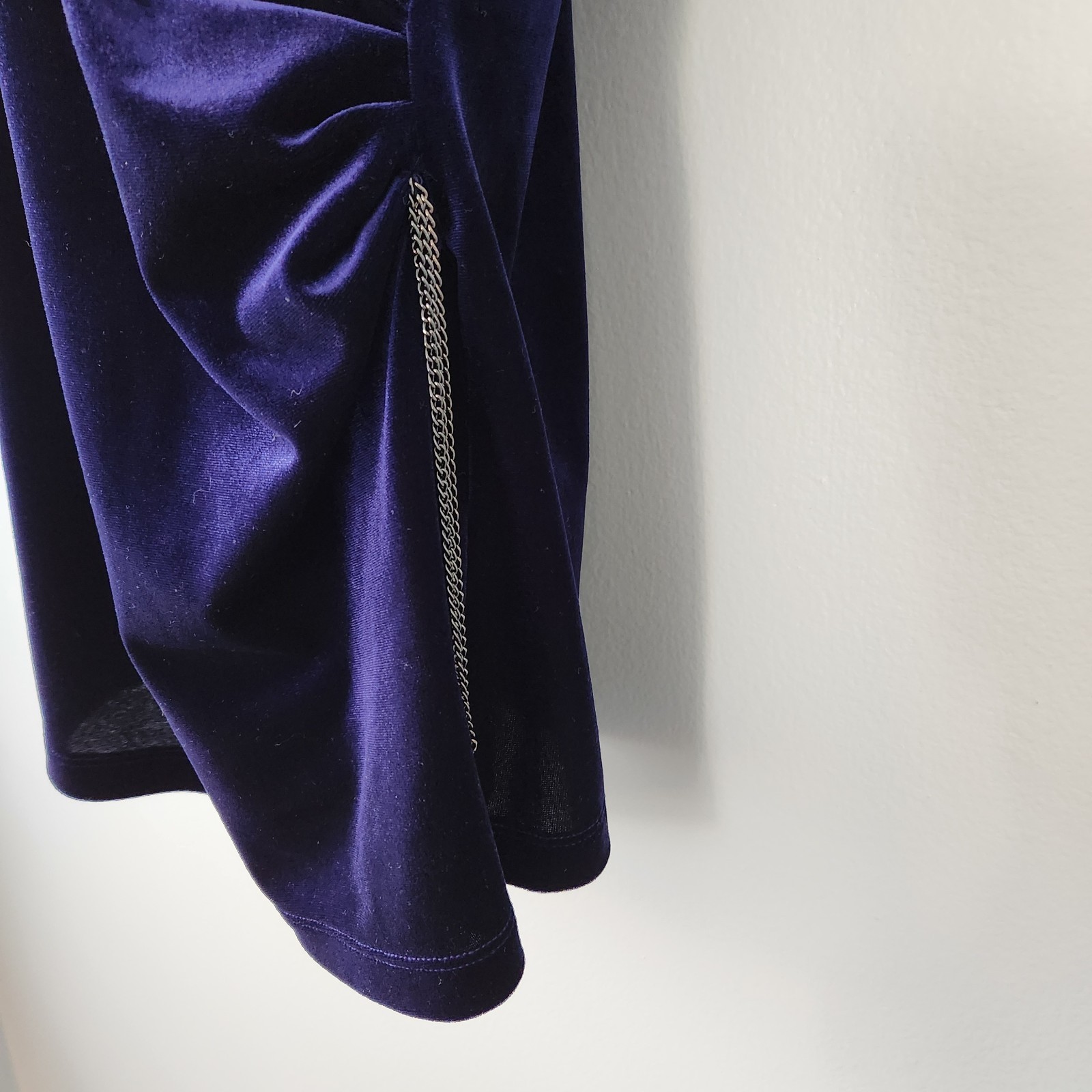 Elie Tahari Top Womens M Navy Velour Blouse Jaye Knit Evening Holiday Designer