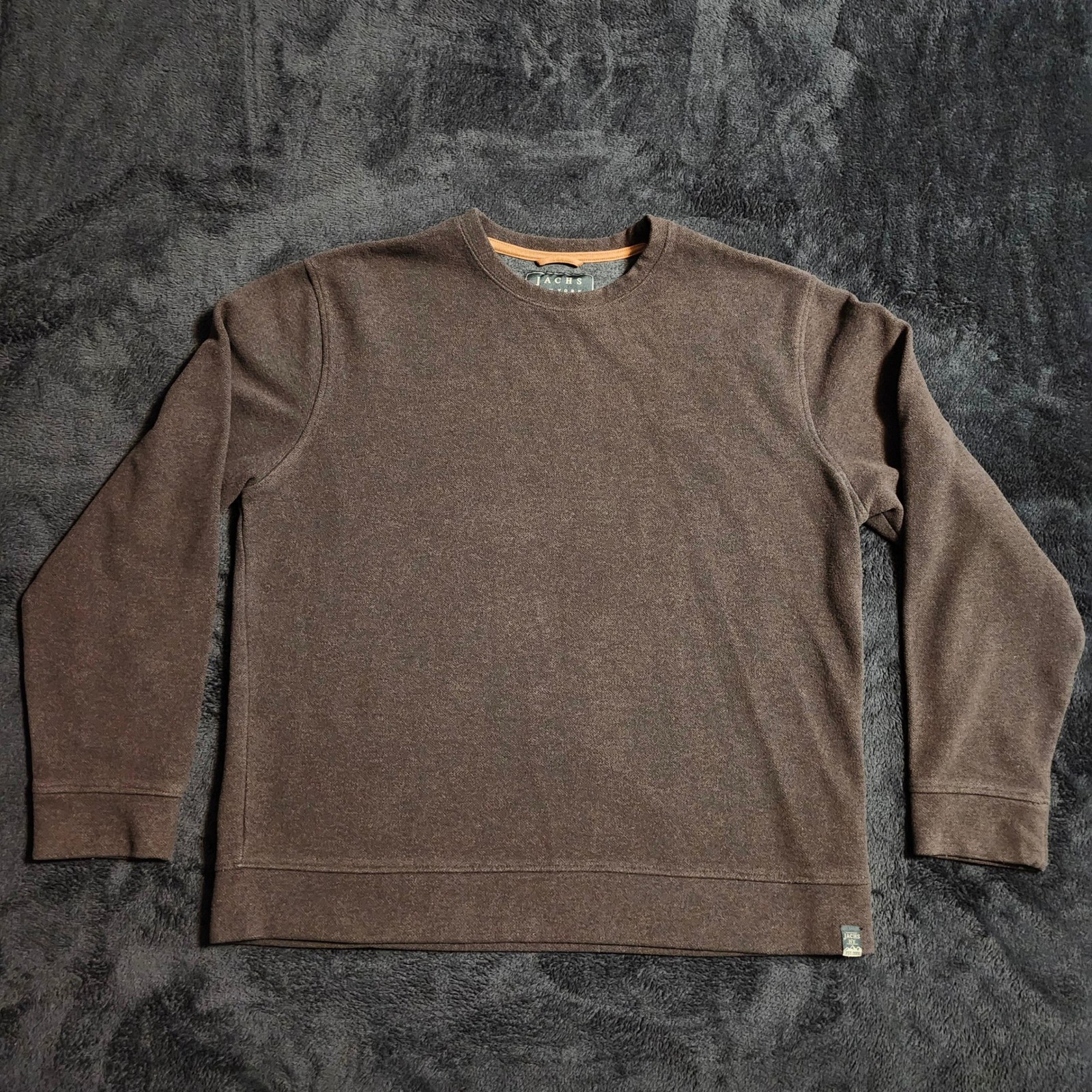 Jachs New York Mens XL Brown Wool Blend Crewneck Sweatshirt Outdoor Pullover