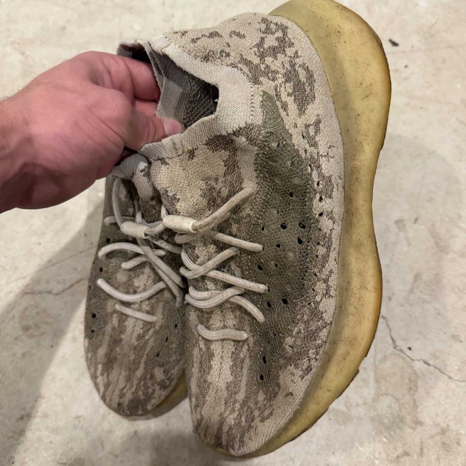 Adidas Yeezy Boost 380 Pyrite Mens Size 11 GZ0454 Used *STAINS*