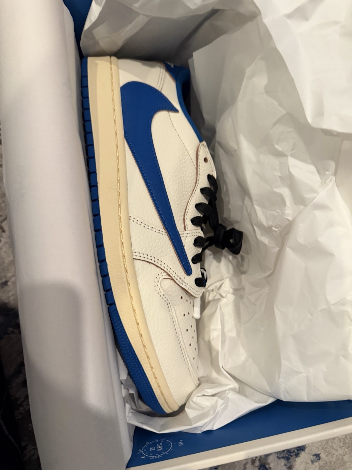 DM7866 104 Jordan 1 Retro Low OG SP Fragment x Travis Scott Sail Military Blue