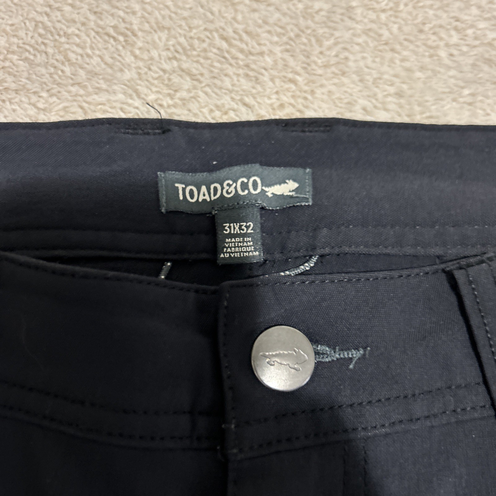 Toad & Co Quick Dry Rover 5 Pocket Lean Pants Black Men’s Size 32×32