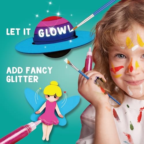DIY Wooden Magnets Kids Crafts – 40 pcs Glow Magic Magnetic Magnets for kids
