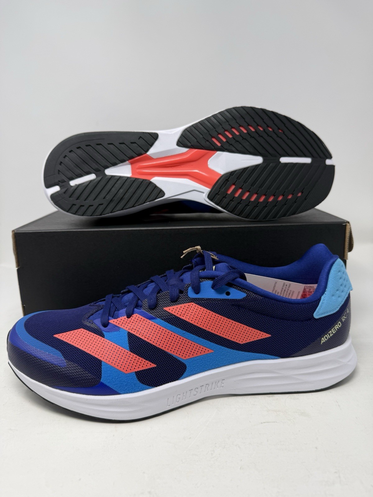 Adidas Adizero RC 4 Blue Red White Lace up Running Sneakers GZ0181 Men’s Sizes