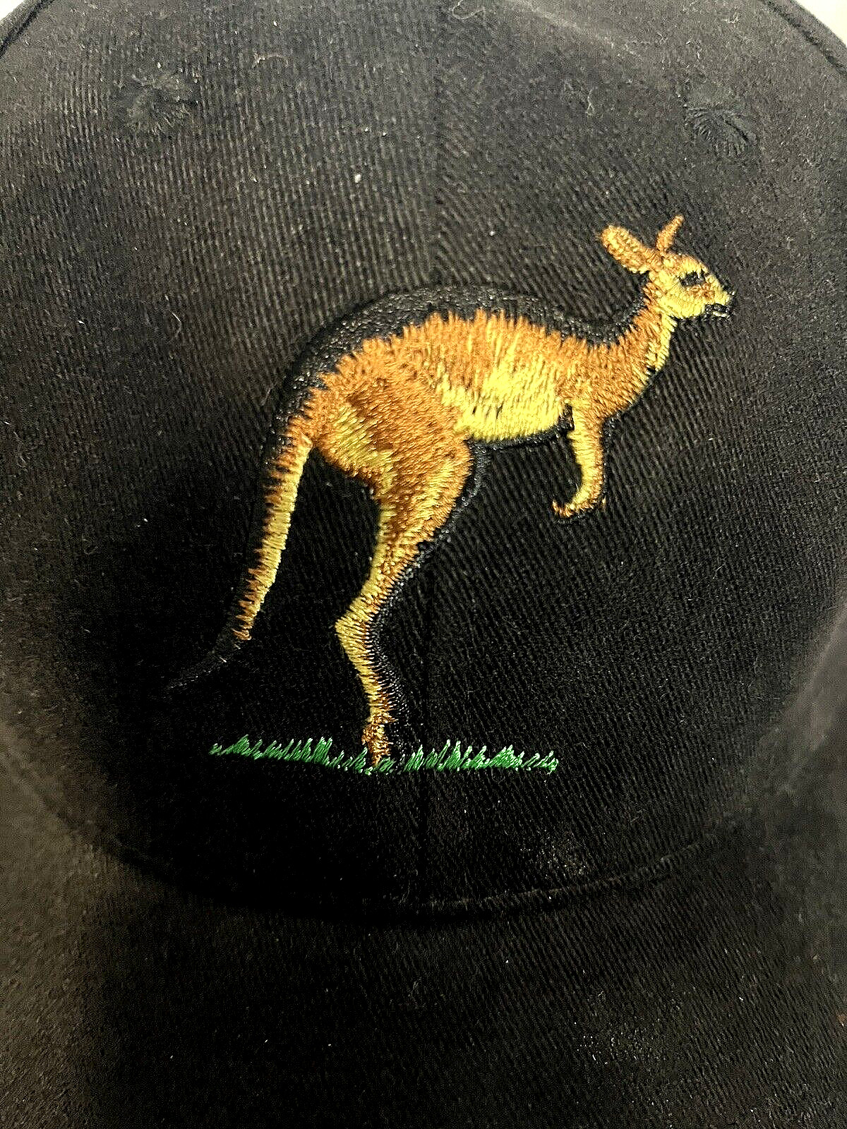 Kangaroo Cap Snapback Hat Black Embroidered Adjustable