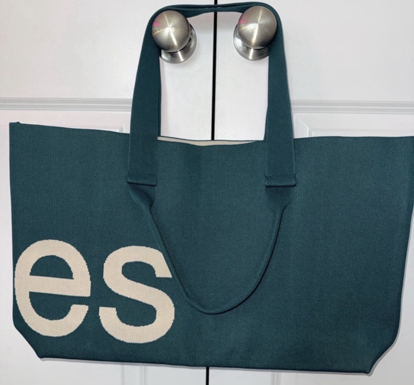 Curves by Sean Brown Juniper Teal Green Tote Bag with Double Handles