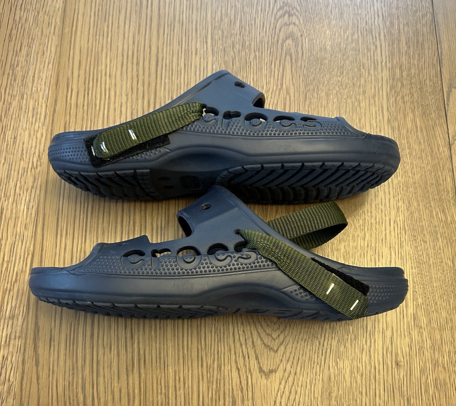 Crocs Men’s Size 12 Baya Slide Sandals Navy Blue Modified With Strap