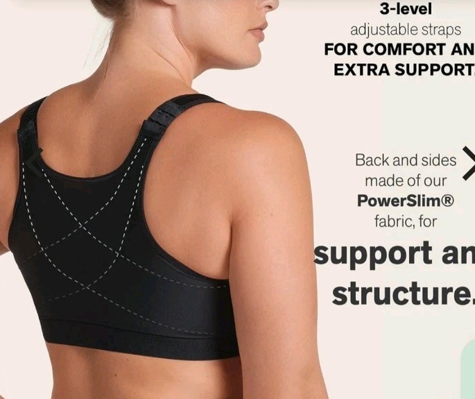 NEW! Leonisa Bra Front Black Multi Functional Posture Corrector Wireless! 36B