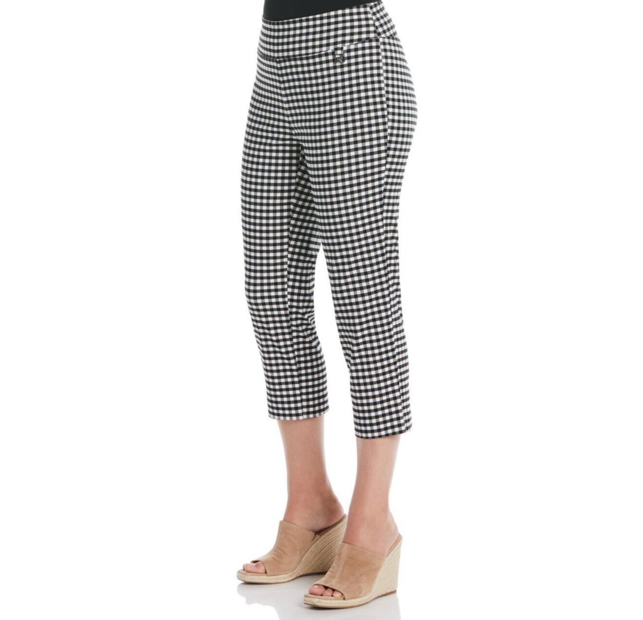 Rafaella High Stretch Fabric Comfort Elastic Waistband Pull-on Capri-Womens 16