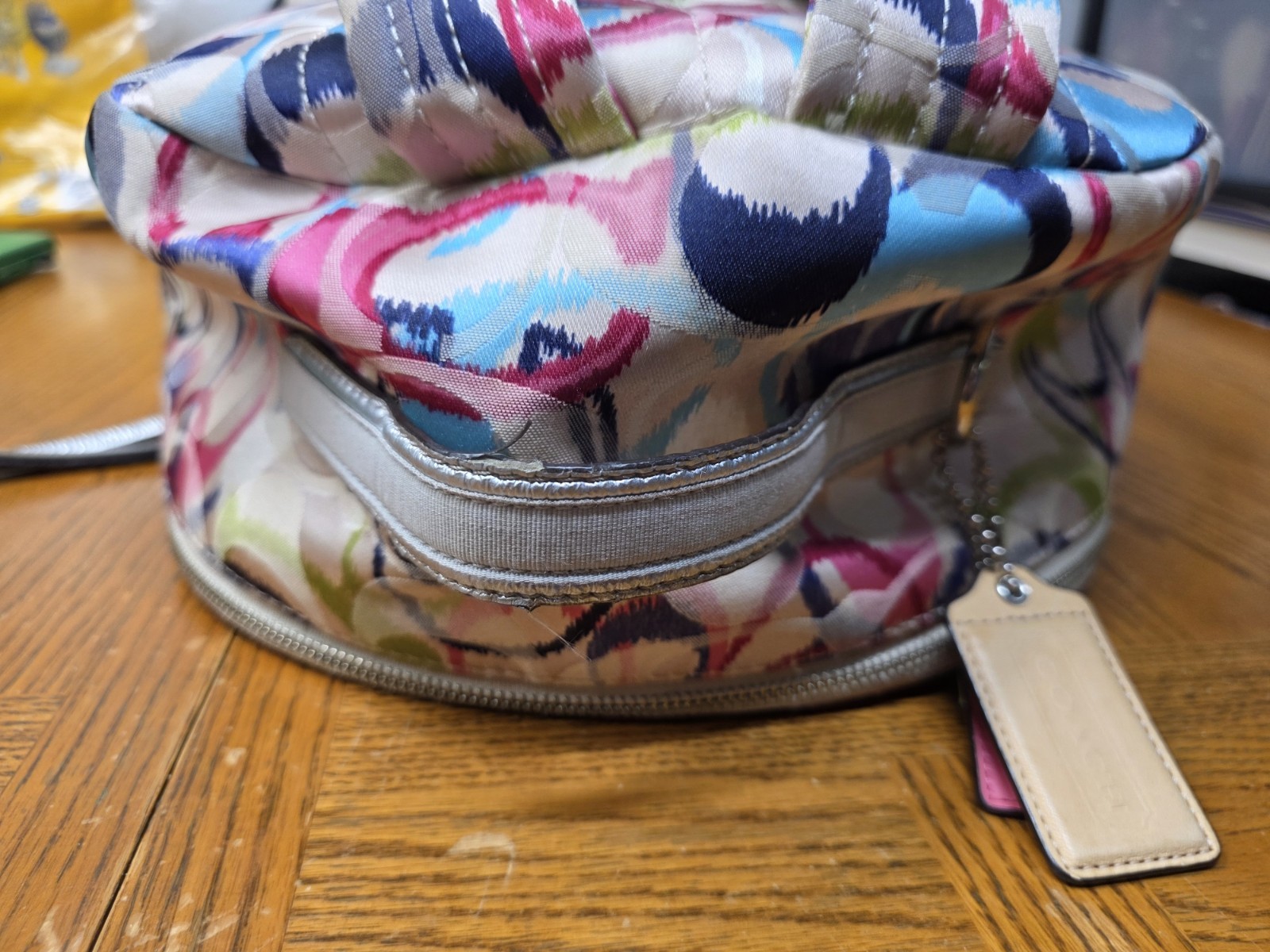 Coach Backpack Poppy Ikat Multicolor Silver Large 19872 GUC