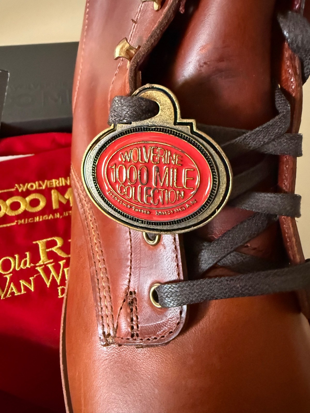 Wolverine 1000 Mile Boots – Rip Van Winkle Distillery – Bourbon color. *NEW*