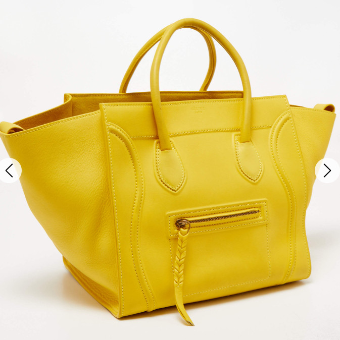 Celine Yellow Leather Medium Phantom Luggage Tote Bag $4200 With Dust Bag
