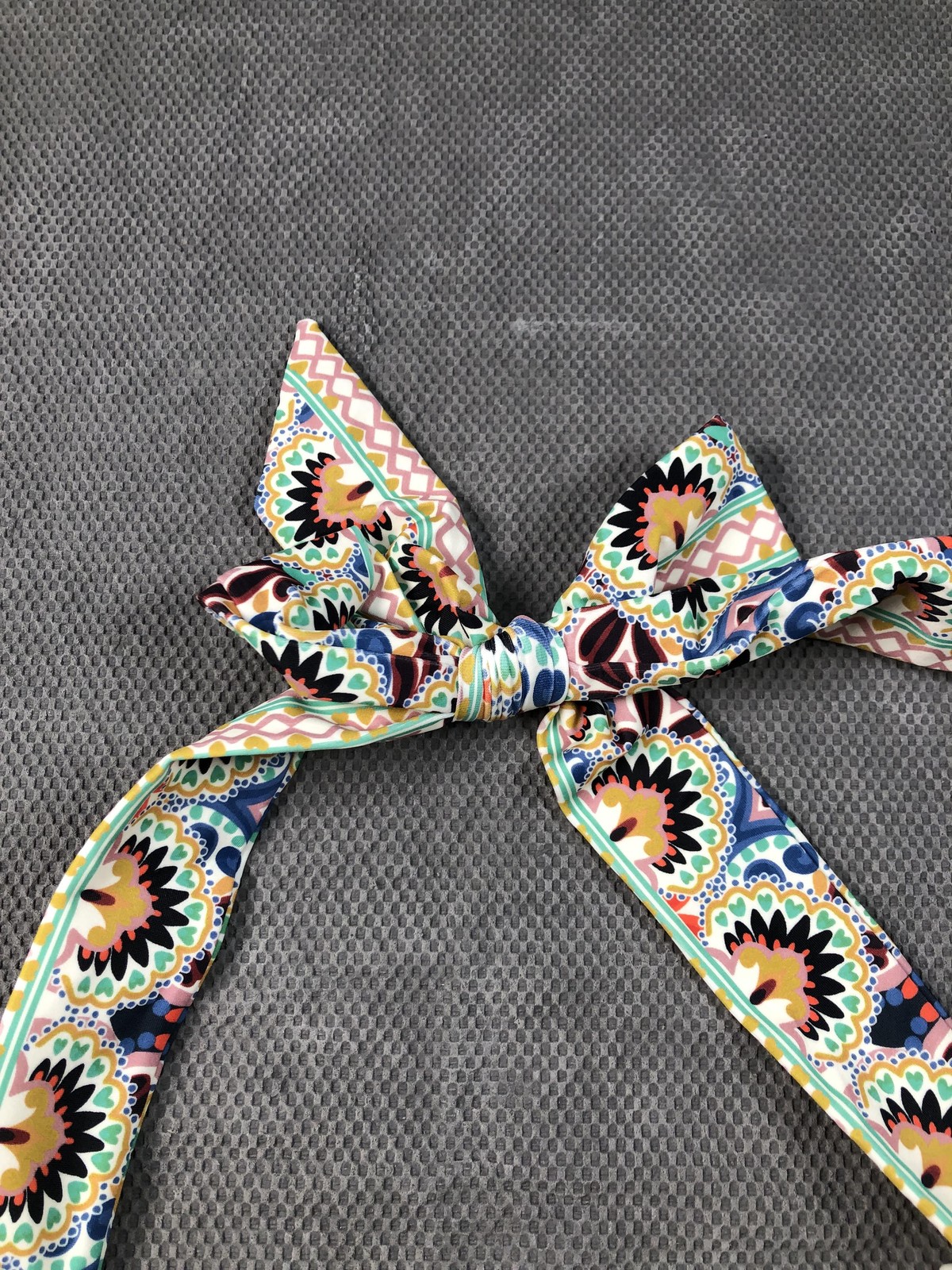 Boden Bikini Top Swimsuit Womens 8 Multicolor Floral Halter Buckle Lined Stretch